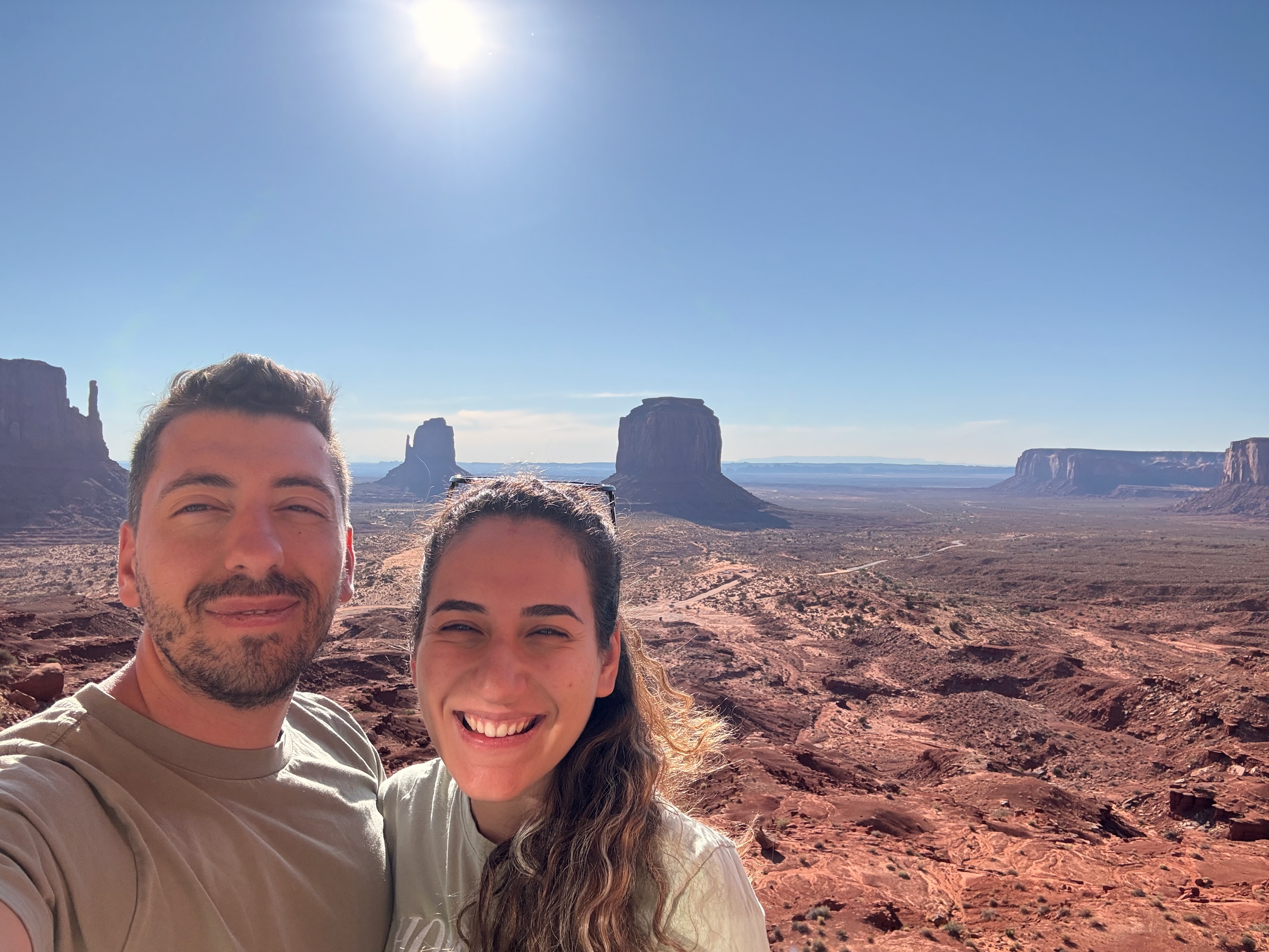 Foivos and Alexandra overlooking Monument Valley